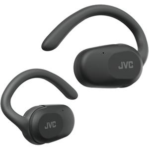 JVC nearphones Open Ear True Wireless Headphones with Pivot Motion Mecanism, 16mm Large Drivers Sound, Single Ear use, BT 5.4, Long Battery Life (up to 26 Hours) - HANP40TB (Black)