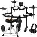 Electronic Drum Set Electric Drum Kit with 4 Quiet Mesh Pads and 6" Kick Drum, 360 Sounds, Headphones, Sticks, Dual Bluetooth function, Suit for Beginner (Bhp70k)