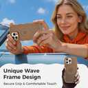 2 x Maxdara for iPhone 16 Pro Max Case, [Compatible with Magsafe] Wavy Frame TPU Bumper Shockproof Drop Protection Translucent Magnetic Case for iPhone 16 Pro Max (Brown)