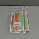 KatchOn, Pink, Green and Orange Fringe Backdrop Curtains | 3.2 x 8 Feet, Pack of 2 | Foil Tinsel Streamers for Birthday Decorations, Neon Party, Bachelorette, Basketball, Halloween & Holiday Decor