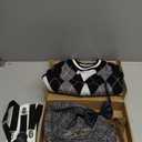 EFORLED Kids 100 Days of School Costume for Boys - Halloween Old Man Costume Hat, Glasses and Grandpa Vest Set for Child,LightGrey2-4 (3T(3-4yr))