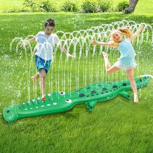Water Sprinkler for Kids,Large Crocodile Inflatable Sprinkler, Kids Sprinklers for Yard,Outdoor Water Toys Spray Summer Water Play for Boys Girls Dogs Backyard