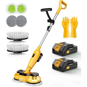 6000mAh Battery Cordless Electric Mop M3, 800RPM Electric Power Scrubber & Mops for Floor Cleaning, Automatic Spin Mops with Smart Display,Rotating Mop with LED Light & Water Spray
