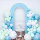 Babenest 7.2Ft Spandex Open Arch Backdrop, Fitted Double-Sided U-Shaped Wedding Arch, Round Top Chiara Stand Cover for Ceremony, Baby Shower, Birthday Party Decoration (Baby Blue)