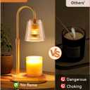 Adjustable Candle Warmer Lamp with Timer - Electric Light Wax Warming Dimmable Flameless Top Melter Heater Melting Heating Height Small Jar Candles Gifts Women Mom Birthday Home Desk Modern Decor