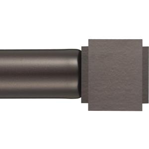 1" Curtain Rod Telescoping Single Drapery Rod 36-72 Inches, Square Finials, Bronze