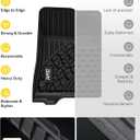 3W Floor Mats Fit for Jeep Wrangler 4XE 2021-2025 2026 Hybrid 4 Door (Non JL or JK), Black All-Weather TPE Floor Liner for 1st and 2nd Row Full Set Car Mats, Grey Logo