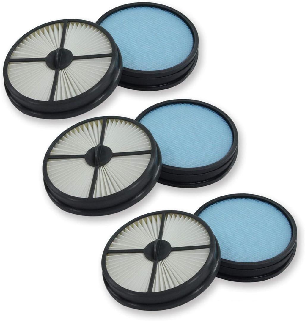 PUREBURG 440005515 440005516 Replacement Filter Set Compatible with Hoover UH72460 Air Lite Corded Bagless Multi-Cyclonic Lightweight Upright Vacuum,Air Clean Dust,3-Pack (6 Filters)