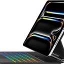 Jibrealg Keyboard Case for iPad Pro 13 Inch (M4 2024 / M5 2025), Ultra-Slim Magic Keyboard with Multi-Touch Trackpad, 7 Colors Backlight, Smart Keyboard for iPad Pro 13 Inch, Black