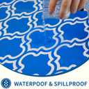 2 x Rectangle Picnic Table Cloth, Elastic Waterproof Fitted Vinyl Tablecloths for 6 Foot Tables, Wipeable Flannel Backed Table Covers for Dining, Camping, Outdoor(Blue,30"x72")