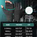 2 Pairs Fingerless Arthritis Compression Gloves for Women & Men - Open Finger Hand Support for Typing, Crafting & Carpal Tunnel Relief Comfort Size L