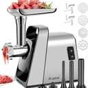 AAOBOSI Meat Grinder Electric, [3000W Max] Meat Grinder Heavy Duty with 2 Stainless Steel Blades & 4 Grinding Plates, Sausage Maker & Kibbe Kit for Home Kitchen Using