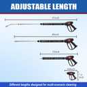 M MINGLE Replacement Pressure Washer Gun with Extension Wand, 30 Degree Curved Rod, M22 15mm or M22 14mm Fitting, 5 Nozzle Tips, 4000 PSI
