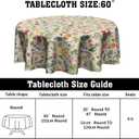 Giwawa Spring Easter Round Tablecloth 60 Inch Rabbit Bunny Flower Sage Green Leaves Vintage Botanical Plants Easter Themed Print Table Cloth for Holiday Kitchen Party Dinner Decoration