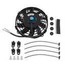 JDMSPEED New Universal 12V Slim Electric Radiator Cooling Fan Push Pull 7" Inch Mount Kit Black 10 Blades