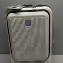 Carry on Luggage 22x14x9 Airline Approved, LTB PC Hard Shell Suitcase with Front Pocket, Expandable Luggage with USB Port (FX-Lite, White, 20 Inch, 37L-42L)