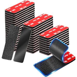 40 Sets Super Adhesive Hook and Loop Strips Heavy Duty Made with 3M VHB 1.2" x 3.2", Heat Resistant Waterproof Strong Hold for Indoor/Outdoor Use on Walls, Glass, Tile, Metal