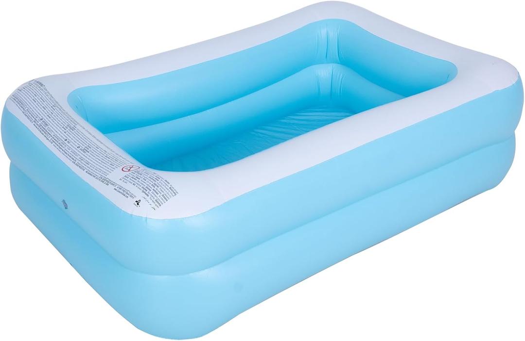 Inflatable Swimming Pool for Kids Outdoor Ground Rectangular Kiddie Pool (Max 43x34.5x133 Inch)