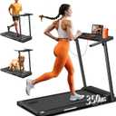 Treadmills for Home, Walking Pad with Handle Bar - 3.0 HP Portable Foldable Treadmill, 350 LBS Weight Capacity, LED Display, Compact Design - Ideal for Home Users, Office Professionals
