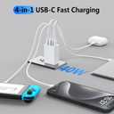 2Pack USB C Charger Block, 40W Fast USB C Wall Charger 4-Port PD Power Adapter + QC Wall Plug Multiport Type C Charging Block Cube for iPhone 17 16 15 Pro Max XR XS 8 7, iPad, Galaxy, Tablet - White