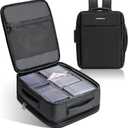PREZA Graded Card Backpack with Slab Case Insert - Holds 85 Graded Slabs - Trading Card Backpack Compatible with MTG, TCG, PSA, BGS, SGC - Memorabilia Travel Bag Fits Binder and Case (Black)