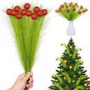 Redriver 12pcs Christmas Tree Picks Topper Decoration, 17'' Curly Christmas Tree Filler Branches, Funny Xmas Elf Tree Ornaments Decor for Holiday Wreaths Vases DIY Crafts