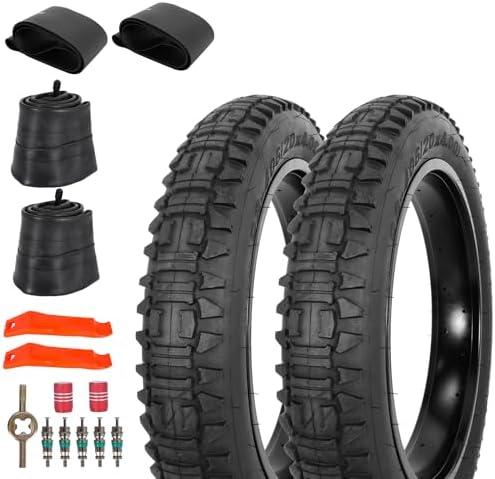 Heavy Duty 20/26x4 E-Bike Fat Tires High-Performance Wear-Resistant 20/26X4.0 Fat Tire and Tube Sets for 20/26 Inch E-Bike Mountain Snow Bike Tire - 1/2Pack