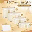 6Pcs Buffet Risers, Food Risers for Table, Foldable Cake Display Stands, Tall Cardboard Cupcakes Stand for Show Catering Desserts Jewelry Wedding Birthday Party Decoration (White)