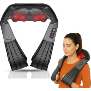 4D Shiatsu Neck and Shoulder Massager with Heat, Deep Tissue Back and Neck Massager for Pain Relief, Eco-Friendly Portable Massage Pillow for Home Office Car, Relaxing Gift for Men and Women