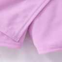 Girl's 2 Piece Outfits Cute Pearl Ribbed Knit Ruffle Short Sleeve T Shirt and Wrap Skorts Set (Purple)