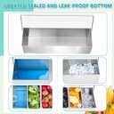 Boao 6 Slot lce Chilled Stainless Steel Condiment Tray Garnish Tray with 4 Ice Boxes Condiment Container with Lid for Party Hot Pot Sauce Station Bar Drink Topping Prep Station Supplies, 17.72 x 5.91 x 5.28 inches