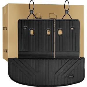 Cargo Liner with Backrest Mats for 2020-2025 Kia Telluride 7/8 Seats, TPE Protectors Full Set Fit for Kia Telluride Accessories Back