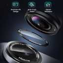 3 x Goton Compatible for iPhone Air Camera Lens Protector 2025, 1-Pack Aluminum Alloy Metal Cover with HD Tempered Glass for iPhone 17 Air, Pro Camera Style, Shatter-Resistant, Scratch-Proof (Blue)