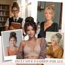 FESHFEN Messy Bun Hair Piece - Wavy Synthetic Chignon Scrunchies for Instant Volume, Elastic Bun Ponytail Hair Extensions Thick Hairpieces for Women, Lightest Ash Brown & Bleach Blonde 1.50 oz