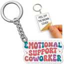 Pack of 4 TADAVAX Keychain - Funny Office Humor Acrylic Keychain - Work Friend Appreciation Gifts, Sarcastic Workplace Accessory for Employees & Colleagues - Office Gifts for Team Morale