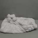 Moukeren Christmas Chair Covers Set of 4 White Faux Fur Santa Claus Hat Chair Back Covers Fluffy Shag Plush Dining Slipcovers for Xmas Holiday Indoor Kitchen Dinning Room Table Party Decoration