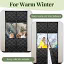Newwiee 2 Pack Magnetic Thermal Insulated Door Curtain Winter Windproof Doorway Cover Curtain Visible Window Keep Warm Soundproof Blanket(Fits Door Size 32 x 80 Inch,Windows Black)