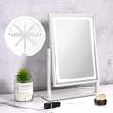 Vanity Mirror with Lights, Hollywood Makeup Mirror, Touch Control, 3 Color Lighting Modes, Dimmable, Detachable 10X Magnification Mirror, 360 Rotation (16in, White)