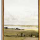 VIYYIEA Framed Canvas Wall Art Home Decor, Farmhouse Decor Rolling Valleys under Clear Skies Rustic Wall Painting, Vintage Art for Bedroom Office Living Room Decor, 9"x11" (A Hilly Landscape)