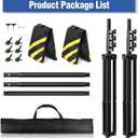 Heavy-Duty Backdrop Stand 10x8.5 ft, Upgrade Telescopic Adjustable Photography Backdrop Stand for Parties, Stage Decoration Stand with Clamps, Sandbags, Carring Bag