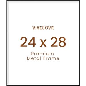24x28 Metal Picture Frame, Black Aluminum Picture Frames with Tempered Glass, Wall Mounting Horizontally or Vertically, for Hanging Diploma, Certificates and Decor for Wall-1Pack (24x28-1P)