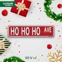 Ho Ho Ho Avenue Christmas Theme Street Sign 16" x 4" Holiday Humor Ornament Novelty Home Decor Wall Decoration (HoHoHoStreet)