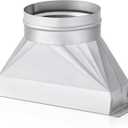 Tandefio 6" Dia Rectangular to Round Duct Transition 3-1/4" x 10" to 6" Galvanized Transition to Round HVAC Duct Adapter Microwave Vent Kit for Range Hood, Exhaust Vent