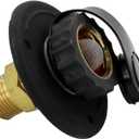 Himaweek RV Water Inlet Connection City Water Fill Inlet Flange Brass with Check Valve RV Water Hose Connector City Water Fill Flange City Water Hookup for Camper (Black)