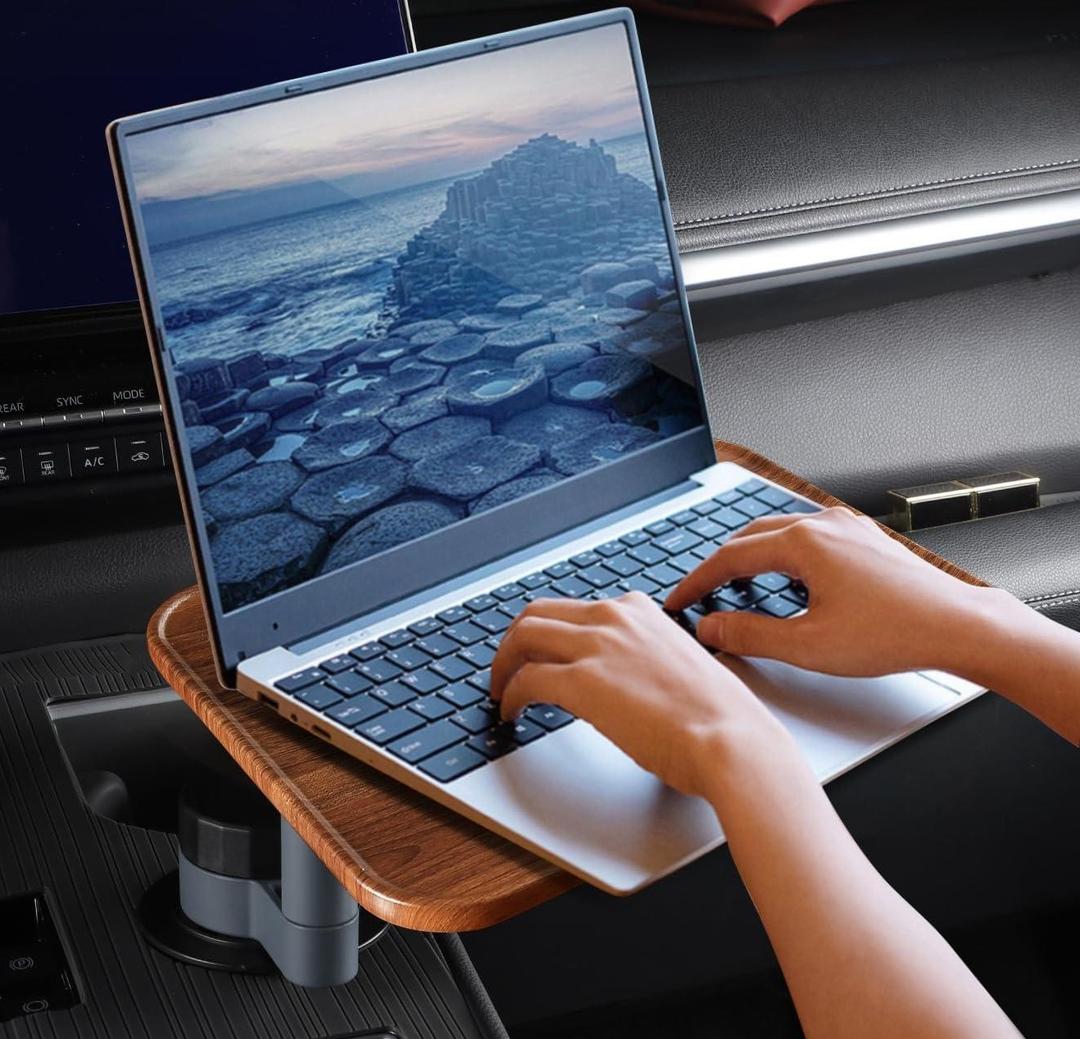 360 Rotating Wood car Tray &Desk for laptop - steering wheel cup holder table,car accessories