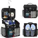 CUBETASTIC Shower Caddy Portable Mesh Shower Tote for Bathroom, Gym, Travel, Camping - Quick Dry Hanging Organizer Toiletry Bag with Handle for College Dorm Room, Men & Women (A# Black, 9.8")