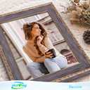 18x24 Frame Rustic Gray, Retro 24x18in Picture Frame with Floral Trim, for 18 x 24inch Gallery Photo Pic with HD Plexiglass, 1.6in Widen 0.8in Thick, Horizontal Vertical Wall Display