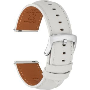 Leather Watch Band Strap Quick Release, Soft Padded Top Grain Nappa Leather Wrist band for Men Women, Choice of Width 18mm 19mm 20mm 21mm 22mm Replacement band for Watch & Smartwatch
