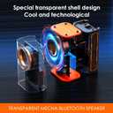 Transparent Wireless Bluetooth Speaker Portable Mini Speaker with LED Colorful Lights Stereo Sound TWS Small Speakers for Office, Party Camping, Shower, Home, Travel