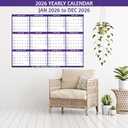 2 x 2026 Dry Erase Calendar  Large Yearly Wall calendar 2026, 33.7'' x 45.1'', 2-Side Reversible Calendar 2026, Vertical/Horizontal, Jan 2026  Dec 2026, 2026 Wall Calendar with Notes, Stickers - Purple